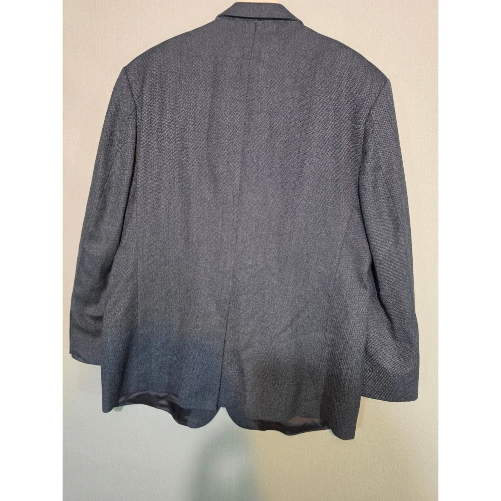 Brooks Brothers 346 Grey Herringbone Lambswool Blazer Sport Coat Mens 48 RG